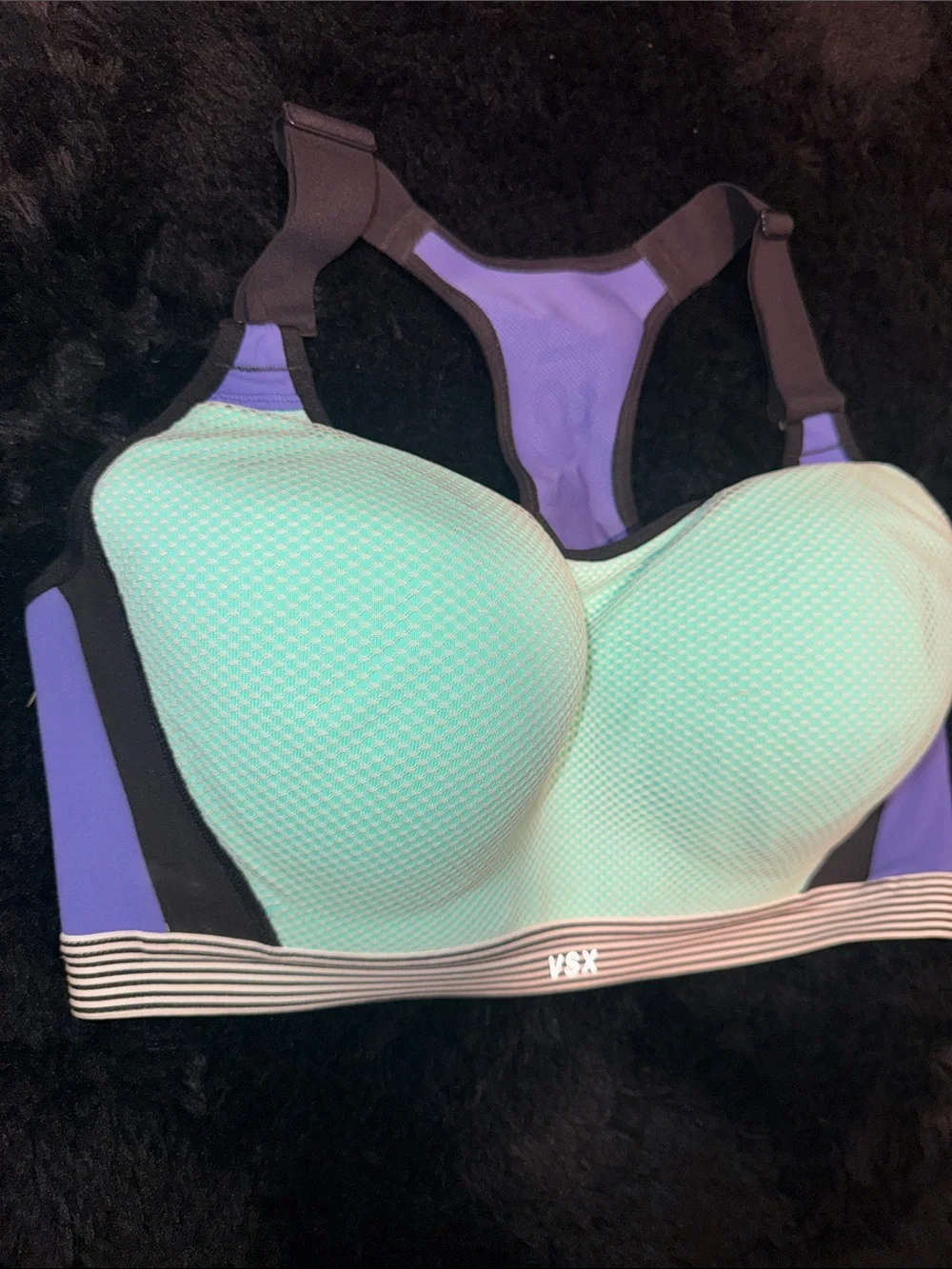 VSX Mint Green & Purple Racerback Support Sports Bra